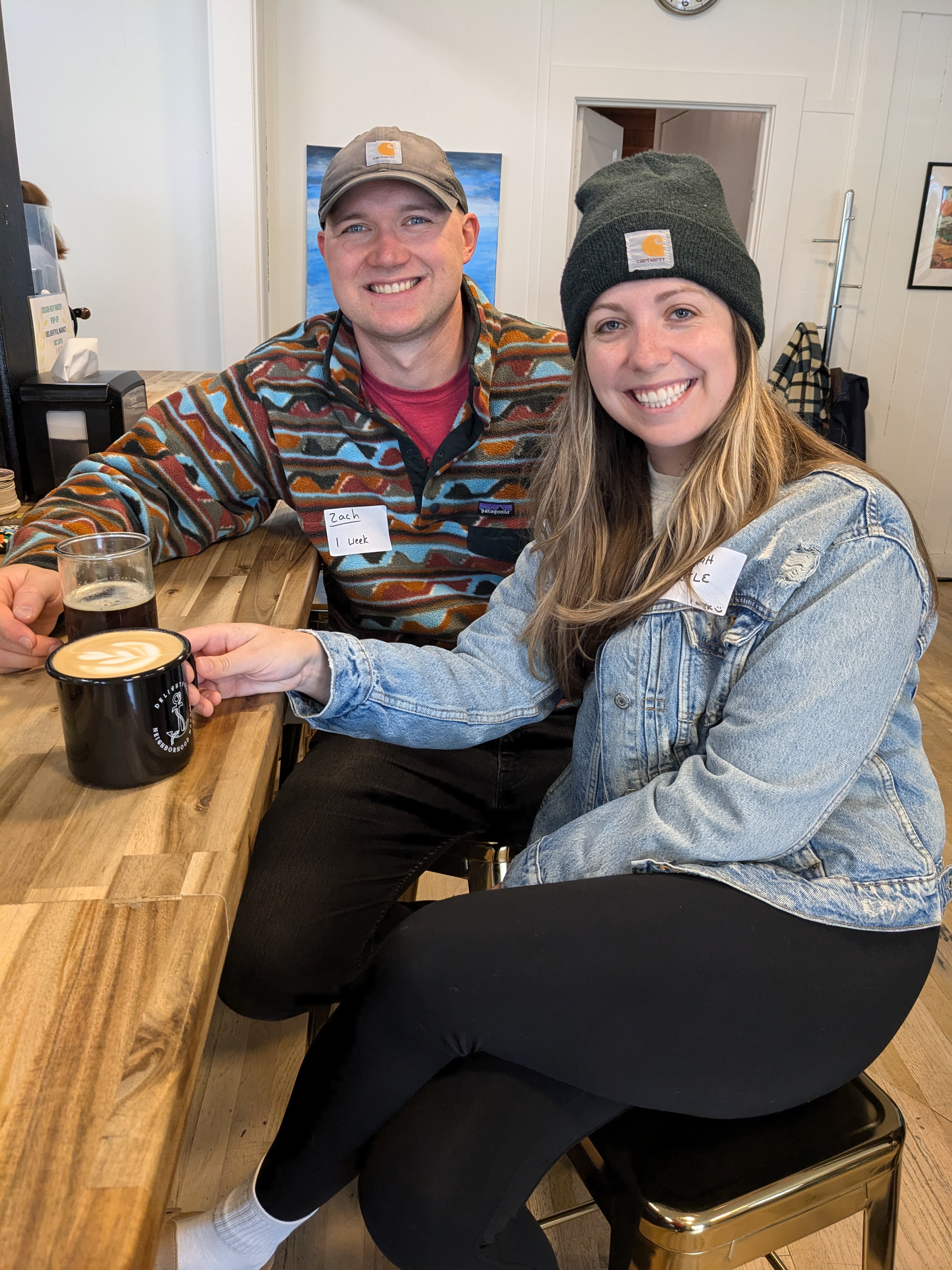Smiling neighbor holding a prize